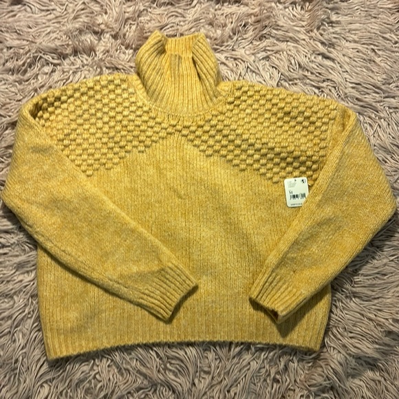 NWT Free People Bradley Pullover Sweater in Camel Heather - Picture 4 of 13